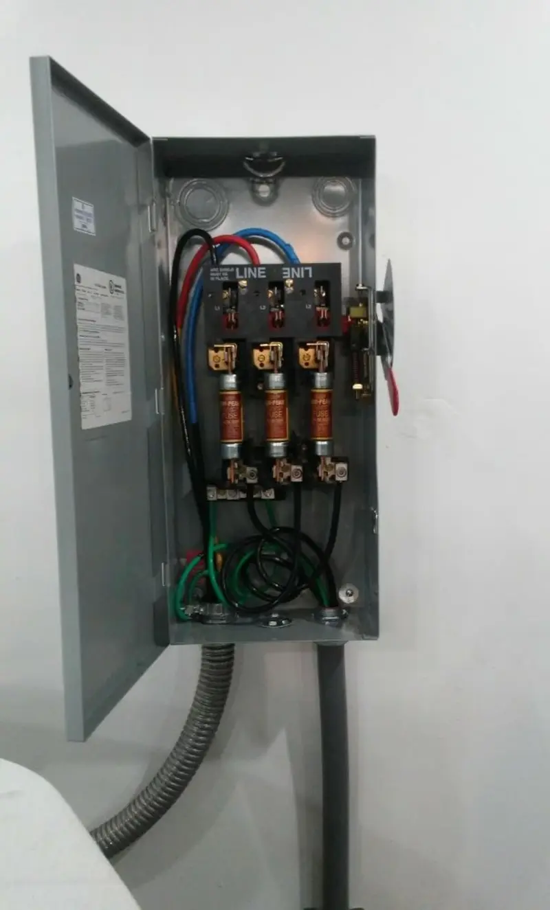 Three-phase disconnect switch installed for Electrical Wiring & Rewiring in Bloomfield Hills